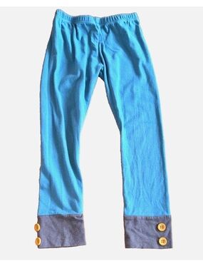 Persnickety Girls Leggings Size 6 Blue Button Cuff Boutique Knit Stretch